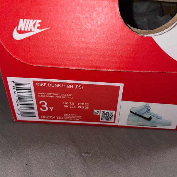 Nike Dunk High (PS)- Football Grey Black 3Y - Picture 8 of 12